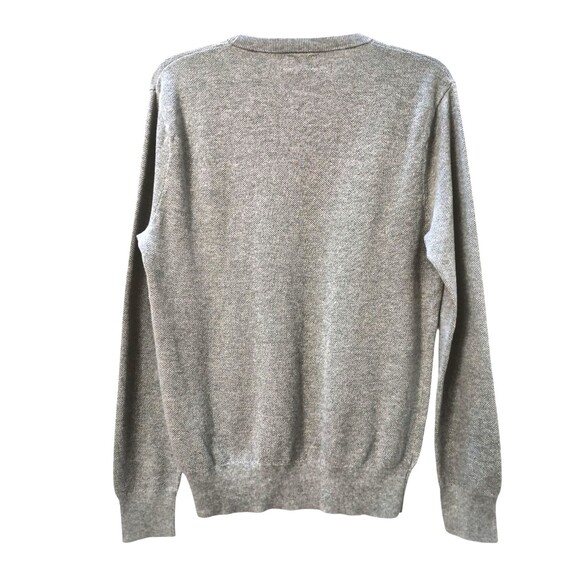 J Crew Mens Cotton Crewneck Sweater Size Medium Light Gray Piqué Stitch BM043 - Picture 3 of 6